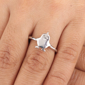 Sevara 925 Sterling Silver Frosty Penguin Ring For Girls