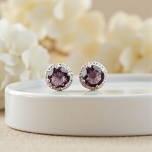 Sevara Amethyst Spark Studs