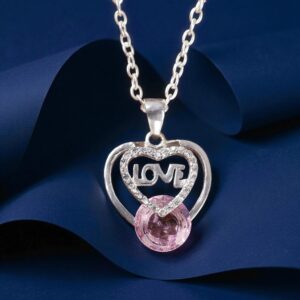 Sevara Peachy Pink Stone LoveCharm Pendant For Women | Jewellery Gift Ideas For Girls