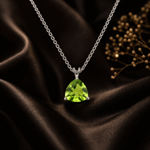 Sevara Olive Green Gemstone Prism Pendant For Women | Jewellery for Girls