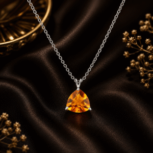 Sevara Golden Yellow Stone Sunshine Prism Pendant For Women | Jewellery for Girls