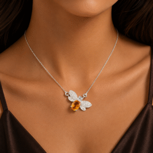Sevara Golden Yellow Butterfly Pendant For Girls | Jewellery Gift Ideas For Her