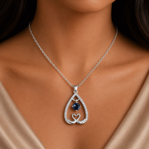 Sevara Midnight Blue HeartBloom Pendant For Women | Gift For Her