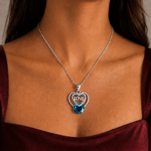 Sevara Blue Stone Deep Sea Love Pendant For Women | Gift for Her