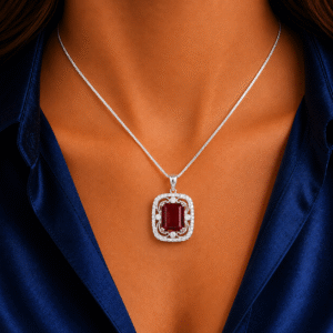 Sevara Ruby Red Stone Royale Pendant For Women | Birthday Anniversary Jewellery Gift Ideas For Her
