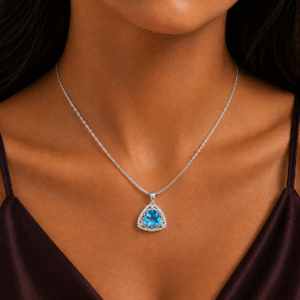 Sevara Sky Blue Stone Pendant For Women | Gift for Her