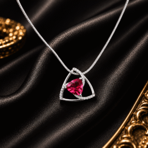Sevara Ruby Pink Spark Pendant Necklace For Women | Birthday Jewellery Gift Ideas For Girls