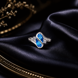 Sevara Ocean Blue Infinity Twist Ring For Women | Jewellery for Women