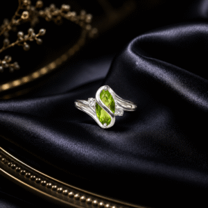 Sevara Olive Green Infinity Twist Ring For Girls | Everyday Jewellery Ring for Women