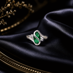 Sevara Emerald Green Colour Infinity Twist Ring For Women | Jewellery for Girls