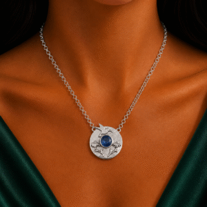 Sevara Midnight Blue Sky Pendant Necklace For Women | Oxidised Jewellery for Women