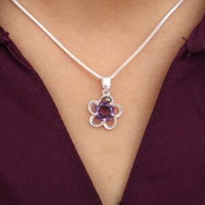 Sevara Amethyst Flower Pendant