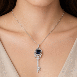 Sevara Midnight Blue Royal Key Pendant for Women