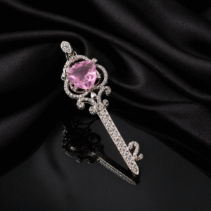 Sevara Peachy Pink Royal Key Pendant for Women | Jewellery Gift for Girls