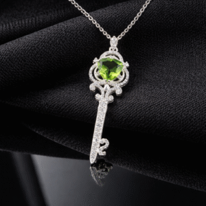 Sevara Olive Green Royal Key Pendant for Women