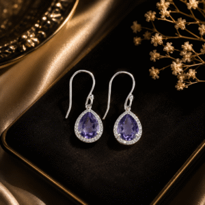 Sevara Twilight Purple Stone Drop & Dangle Earrings for Women | Jewellery for Girls