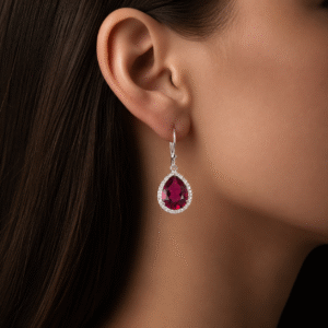 Sevara Ruby Red Stone Classic Teardrop Earrings for Women | Birthday Anniversary Jewellery Gift Ideas for Her
