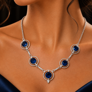 Sevara Midnight Blue Stone Statement Necklace for Women | Jewellery Gift Ideas for Women