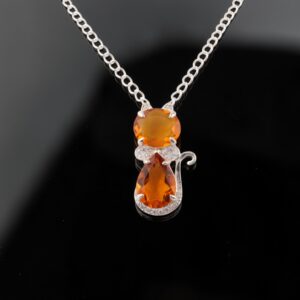 Sevara Golden Yellow Cat Pendant Necklace for Girls | Jewellery Gift for Her