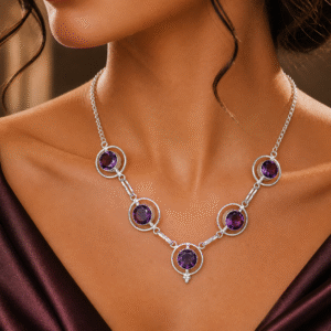 Sevara Royal Siberian Purple Stone Necklace for Women | Elegant Jewellery for Women
