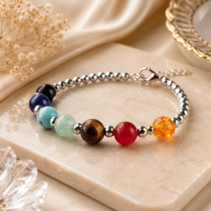 Sevara 7 Chakra Gemstone Beaded Bracelet for Men & Women | Adjustable Daily Wear Bracelet, Anniversary Birthday Gifts