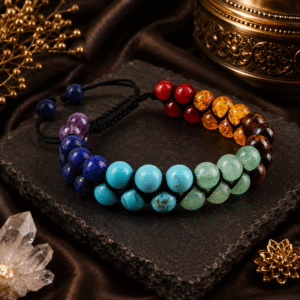 Sevara 7 Chakra Everyday Wear Adjustable Bracelet for Men & Women | Healing Crystal Natural Stone Bracelet