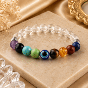 Sevara 9 Chakra Evil Eye Bracelet for Men & Women | Lightweight Everyday Wear Accessory, Birthday Anniversary Gift Ideas